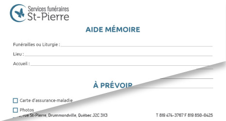 Cliquez ici pour obtenir le formulaire aide-mémoire.